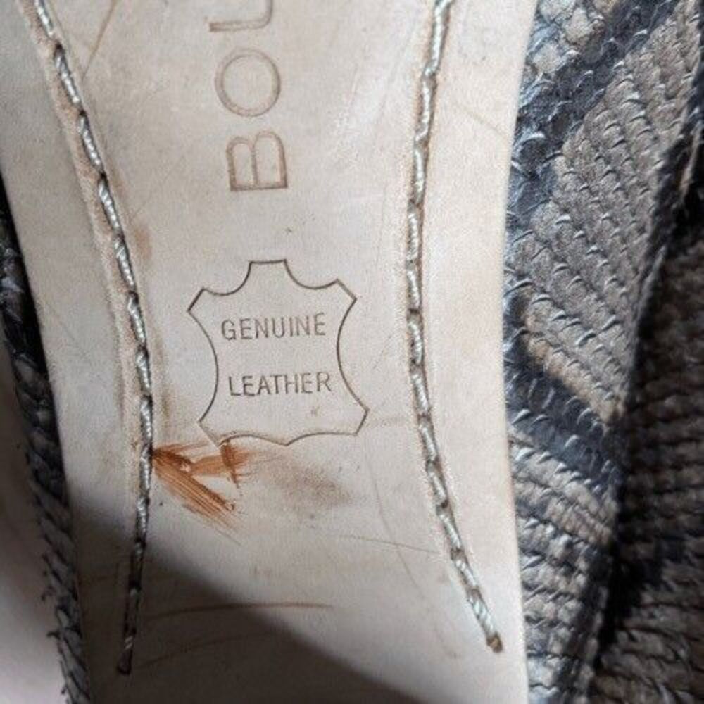 Vintage Boutique 9 Leather Snake Skin Cone Pump Heels Women Size 9M Tan Neutral - Picture 3 of 14